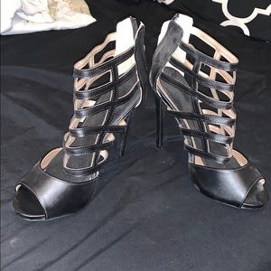 Black high heels with straps